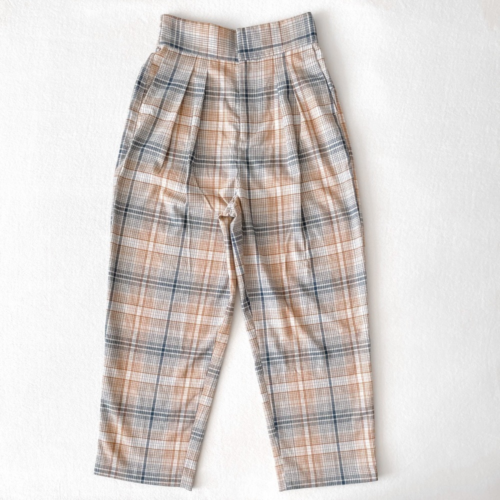 Uo Plaid High-Rise Pants